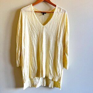 Eileen Fisher Yellow High Low Organic‎ Cotton Linen